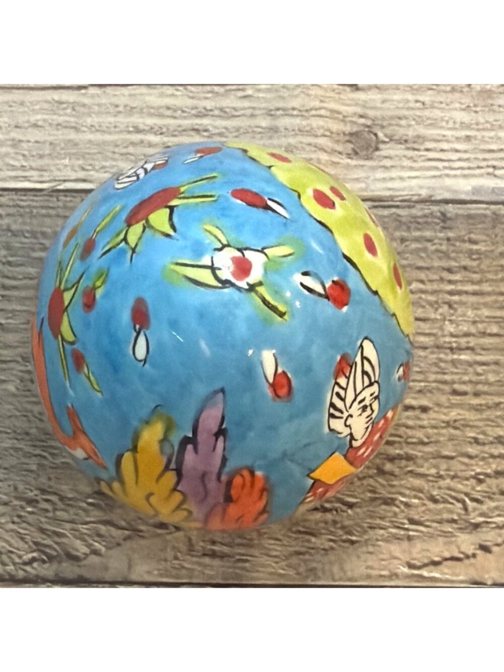 Blue Ceramic Egg Hand Painted Grand Bazaar Turkey Istanbul Folk Art Pottery VTG - Picture 11 of 13